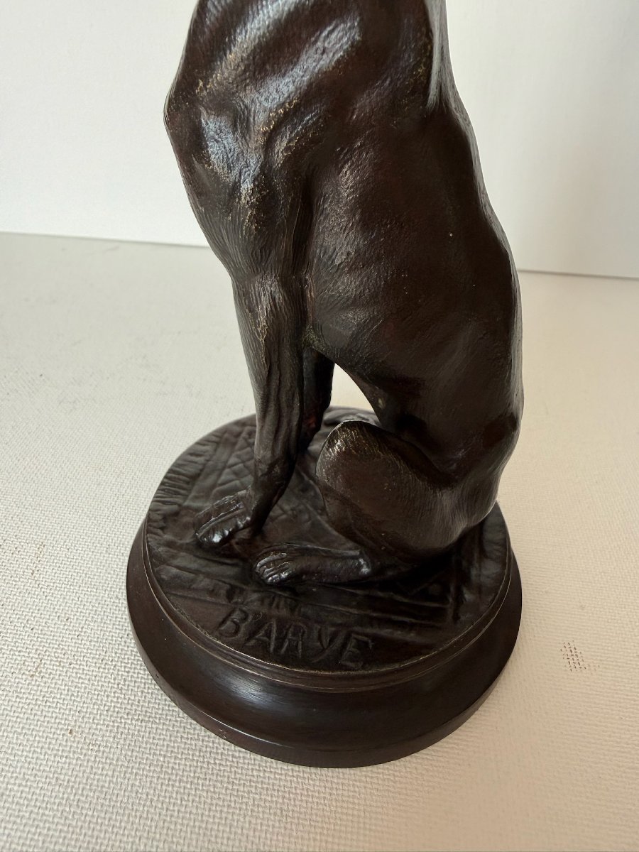 A.L. Barye - Chien assis - Sculpture en bronze XIXe-photo-4