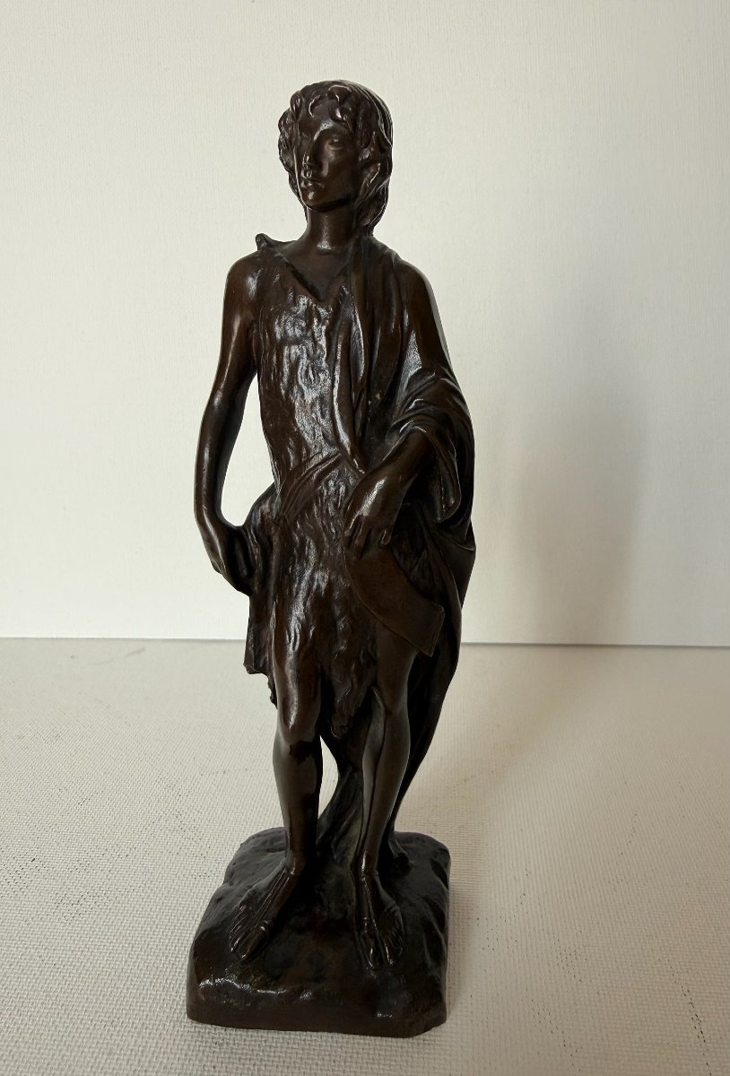 Saint Jean-Baptiste, Sculpture en bronze, Réduction mécanique de Colas XIXe -photo-3