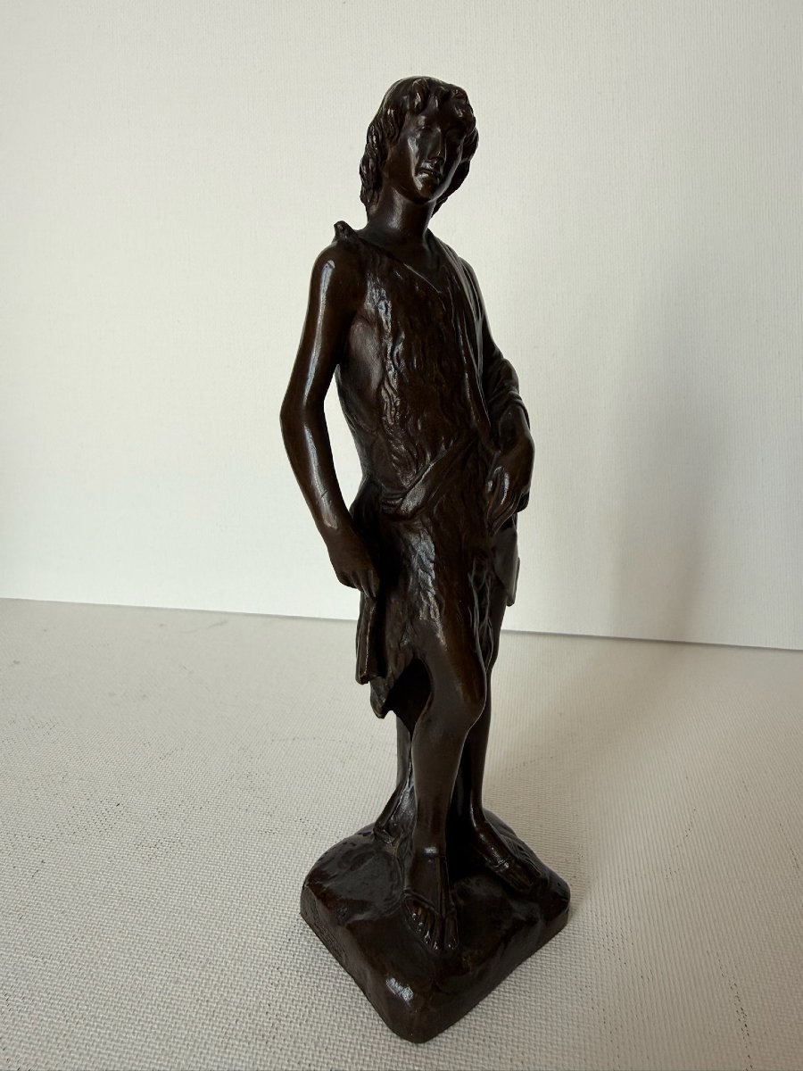 Saint Jean-Baptiste, Sculpture en bronze, Réduction mécanique de Colas XIXe -photo-1