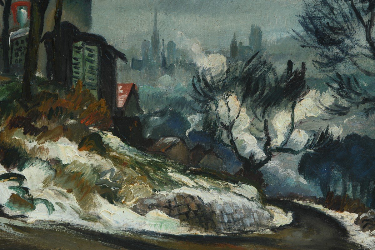 Landscape Painting Oil On Canvas From Le Trividic 1898-1960-photo-2