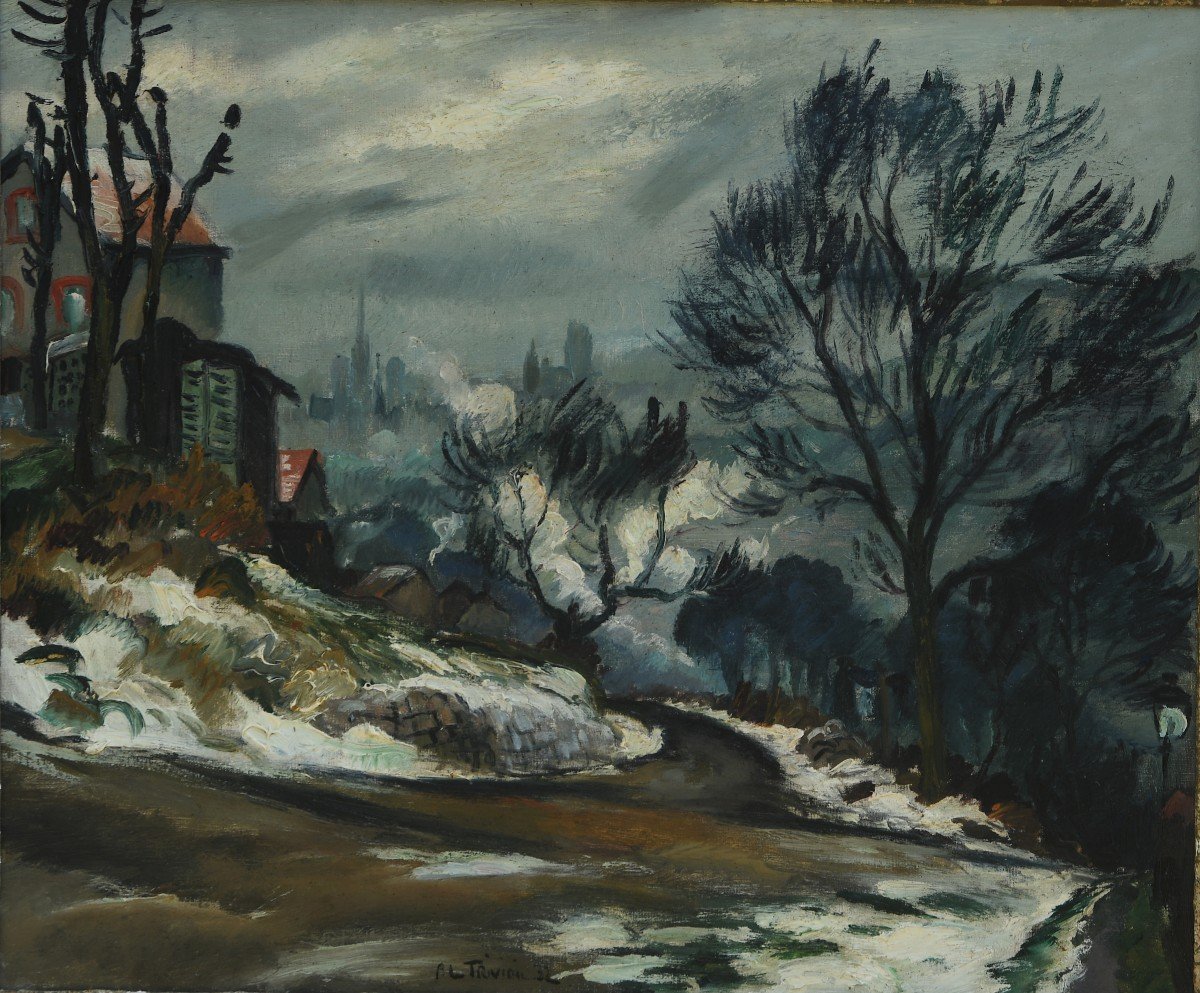 Landscape Painting Oil On Canvas From Le Trividic 1898-1960-photo-3