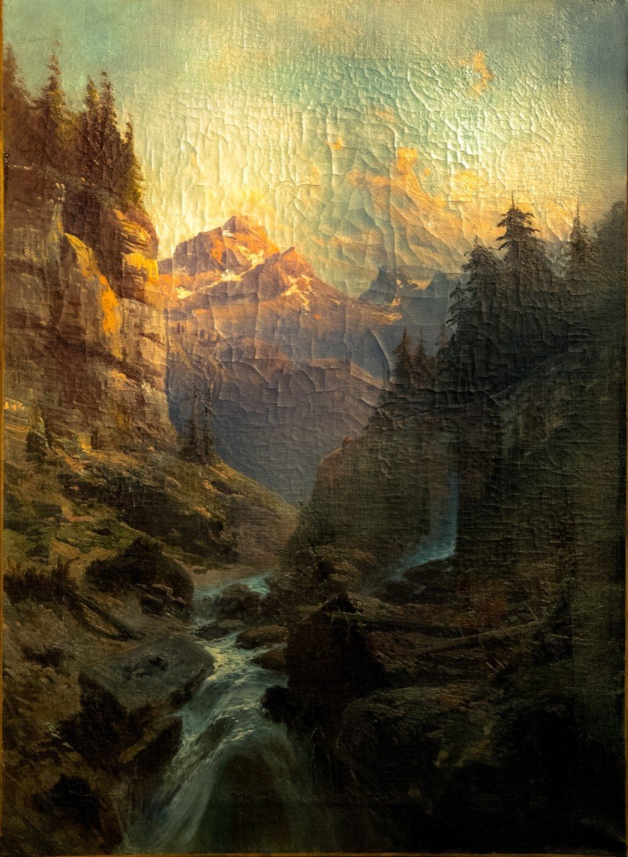 Table XIX Landscape Oil On Canvas By Godchaux