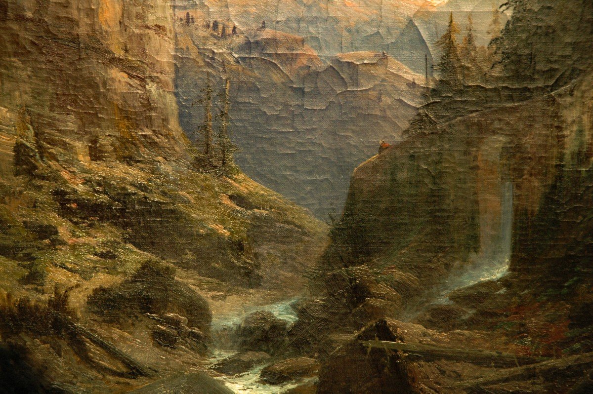 Table XIX Landscape Oil On Canvas By Godchaux-photo-3