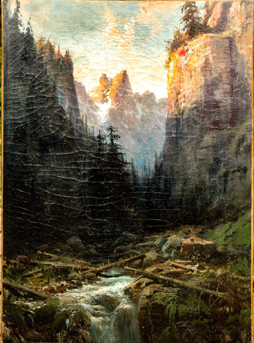 Table XIX Landscape Oil On Canvas By Godchaux