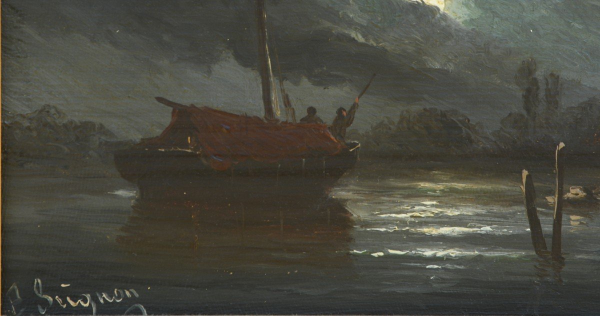Marine Painting XIX Oil On Canvas By Paul Seignon 1820-1890-photo-1