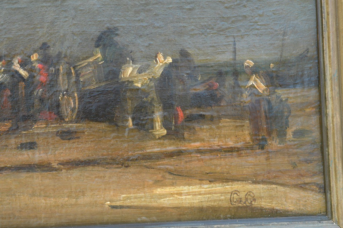 Tableau XIX Huile Sur Toile Paysage Breton De Gabriel Gruchy 1831-1906-photo-2