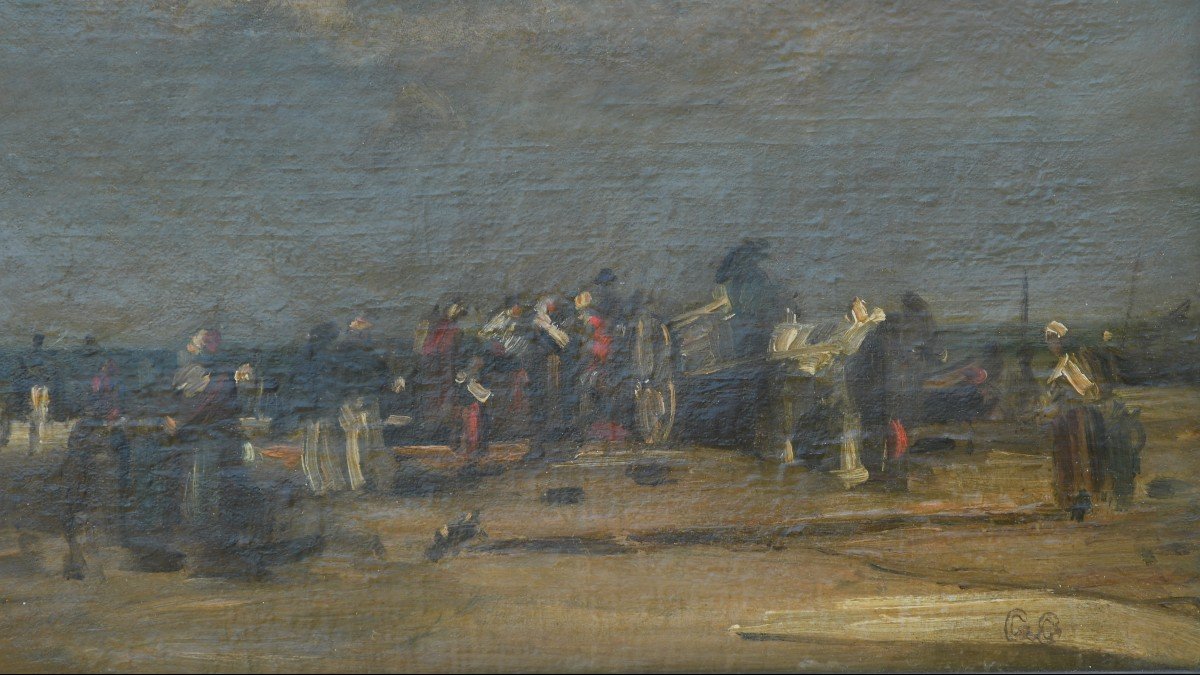Tableau XIX Huile Sur Toile Paysage Breton De Gabriel Gruchy 1831-1906-photo-3