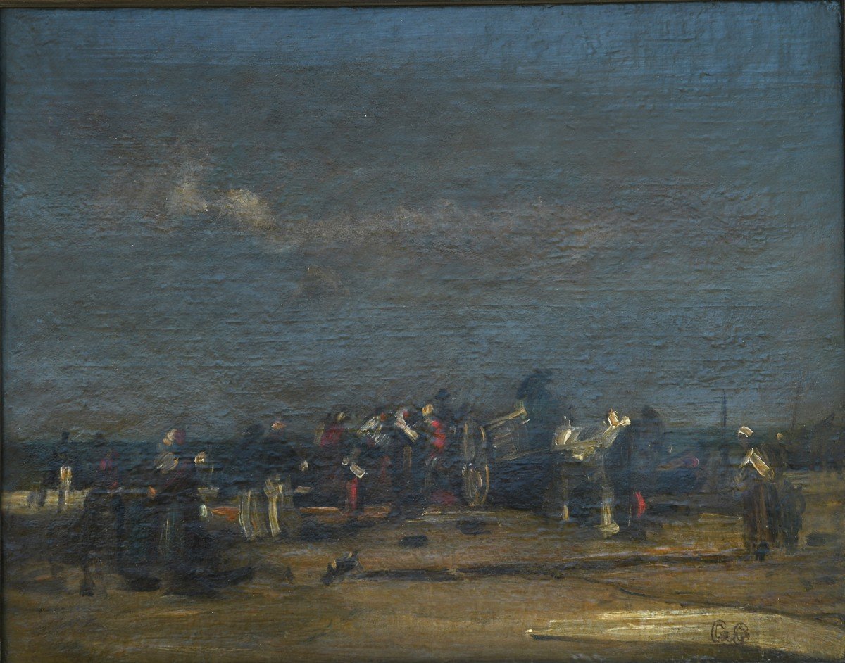 Tableau XIX Huile Sur Toile Paysage Breton De Gabriel Gruchy 1831-1906-photo-4