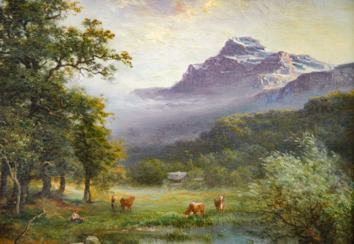 Table XIX Landscape Oil On Canvas By Hugard-photo-2