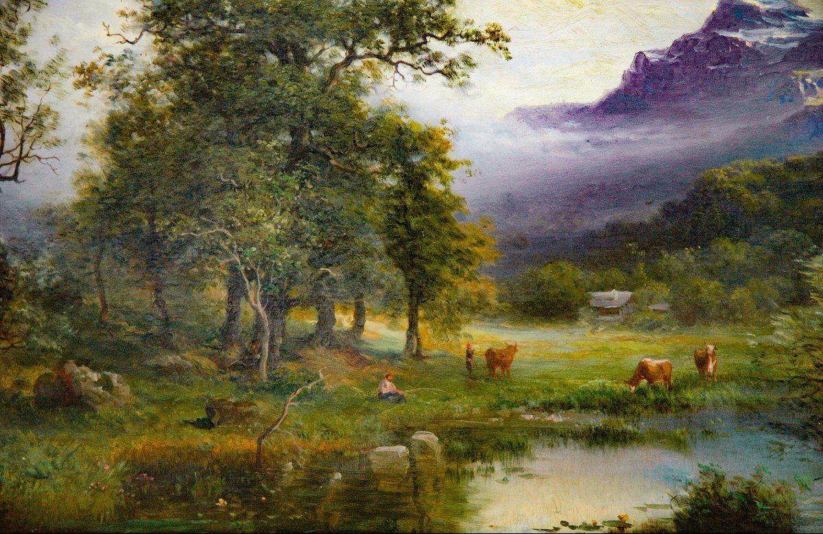 Table XIX Landscape Oil On Canvas By Hugard-photo-3