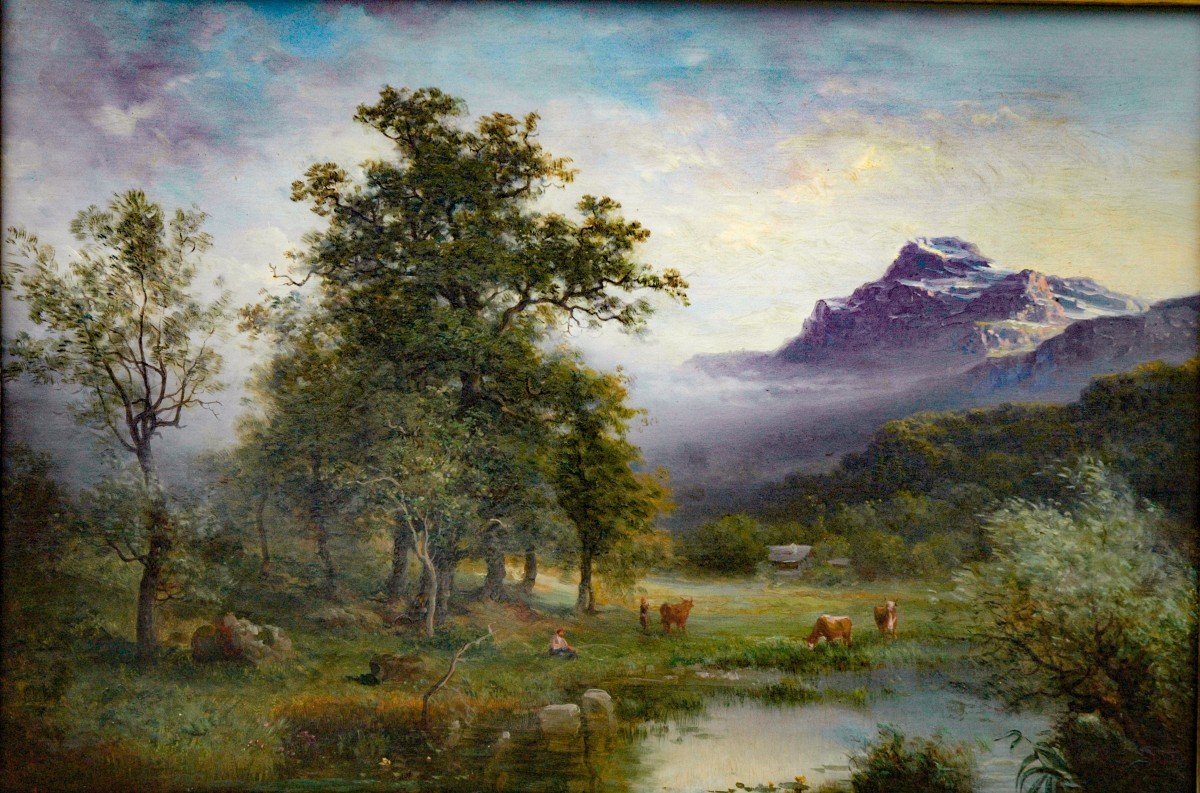 Table XIX Landscape Oil On Canvas By Hugard-photo-3