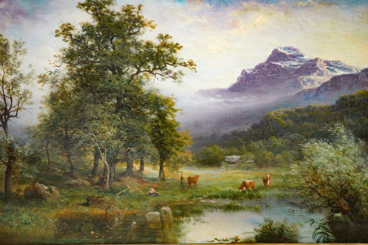 Table XIX Landscape Oil On Canvas By Hugard-photo-4