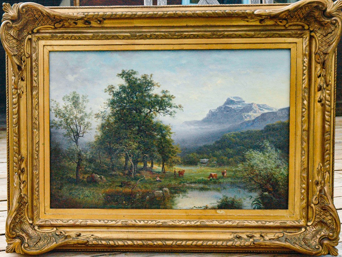 Table XIX Landscape Oil On Canvas By Hugard