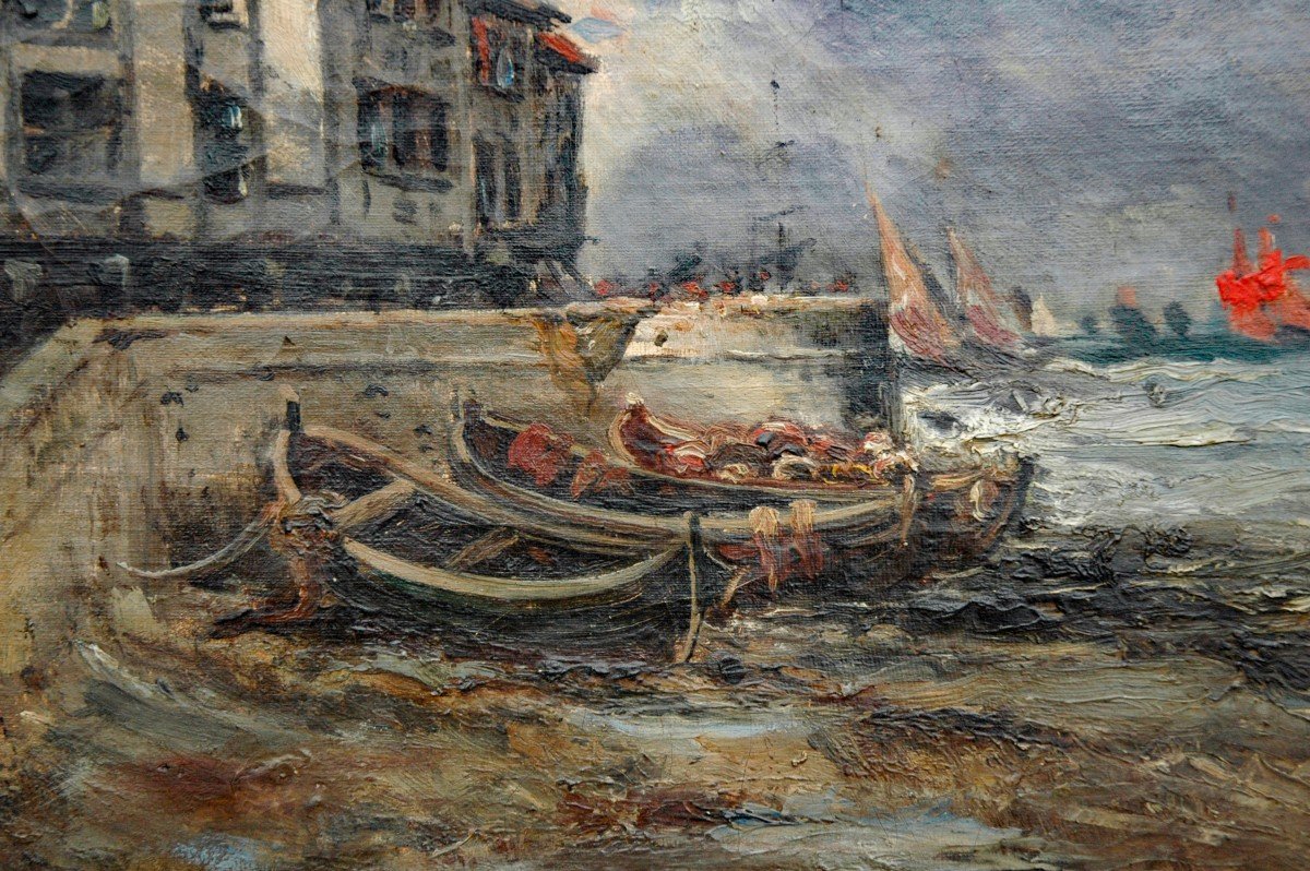 Tableau XIX Paysage Huile Sur Toile De Godchaux -photo-4