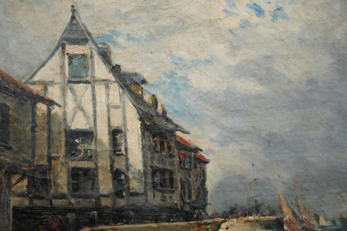 Tableau XIX Paysage Huile Sur Toile De Godchaux -photo-4