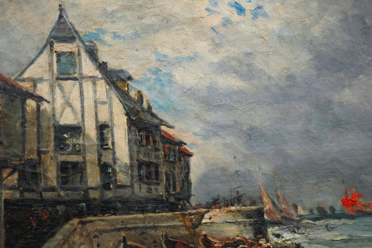 Tableau XIX Paysage Huile Sur Toile De Godchaux -photo-5
