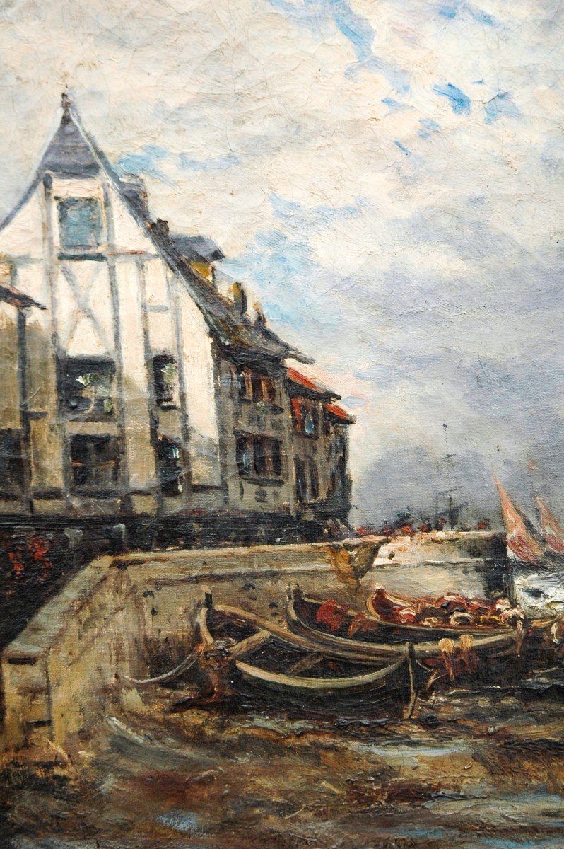 Tableau XIX Paysage Huile Sur Toile De Godchaux -photo-6
