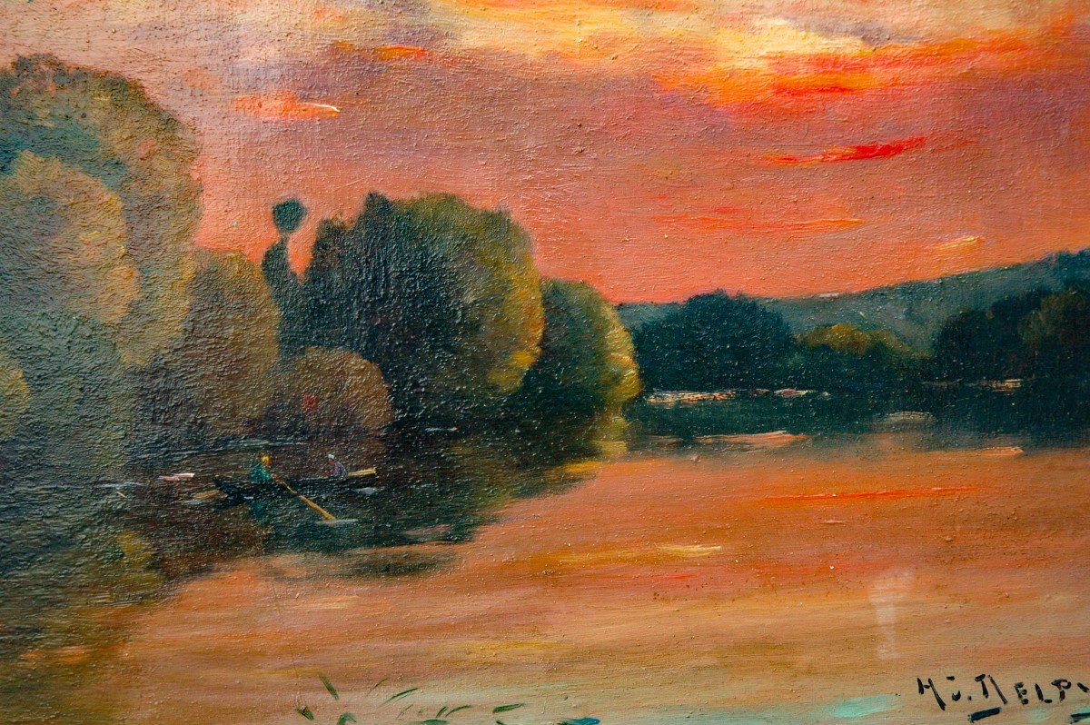 Tableau XIX Paysage Huile Sur Toile De Henri Jacques Delpy-photo-7