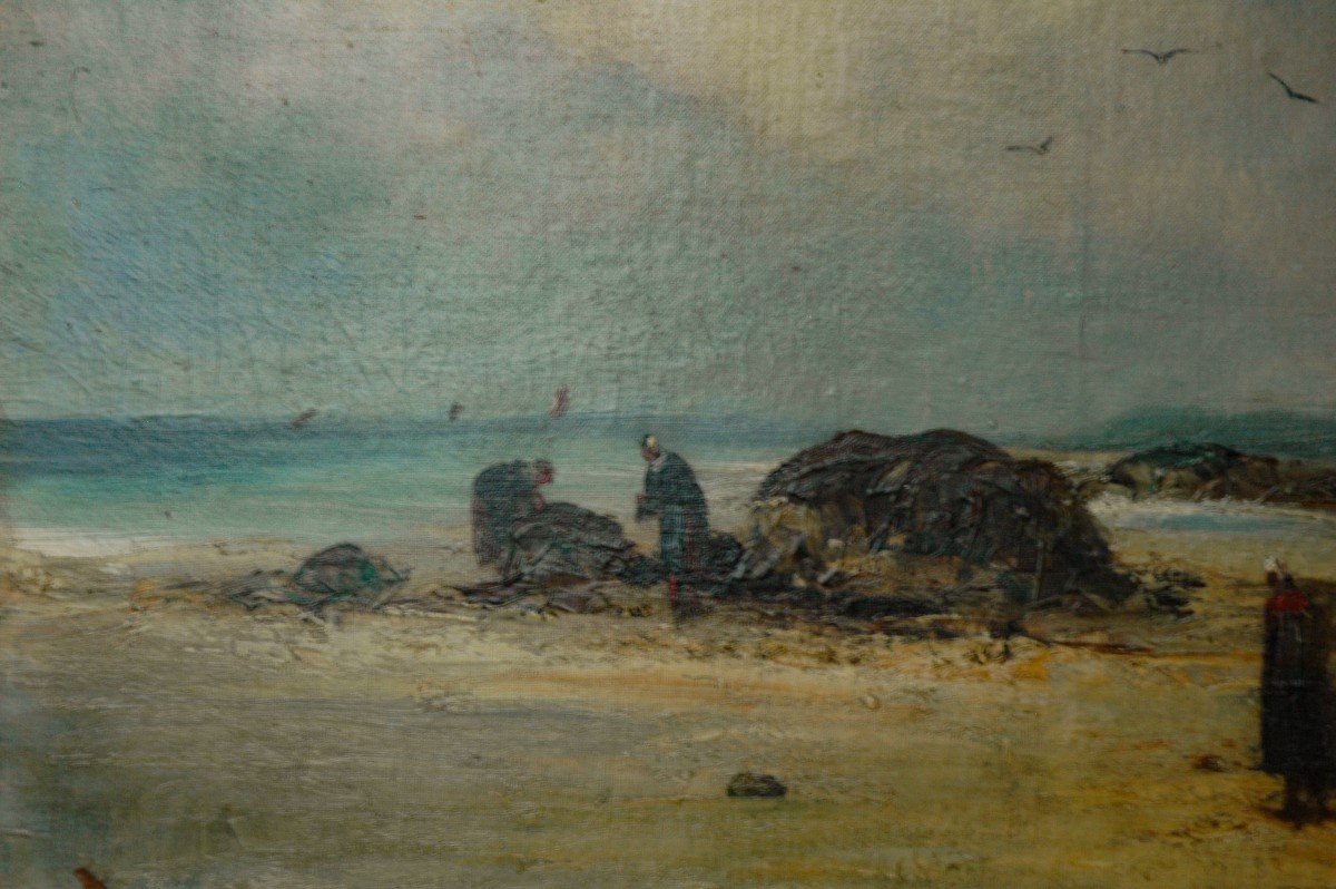 Marine Painting XIX Oil On Canvas Signed-photo-2