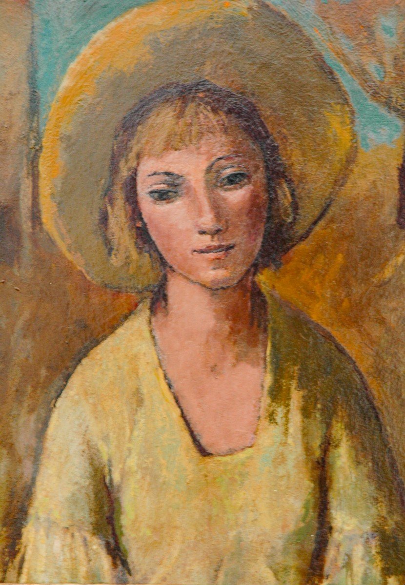 Tableau XX Portrait Signé Janebé-photo-3