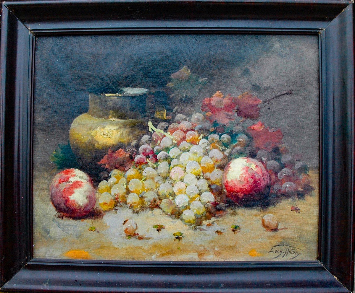 Tableau XIX Nature Morte Hst Signée Léon Charles Huber