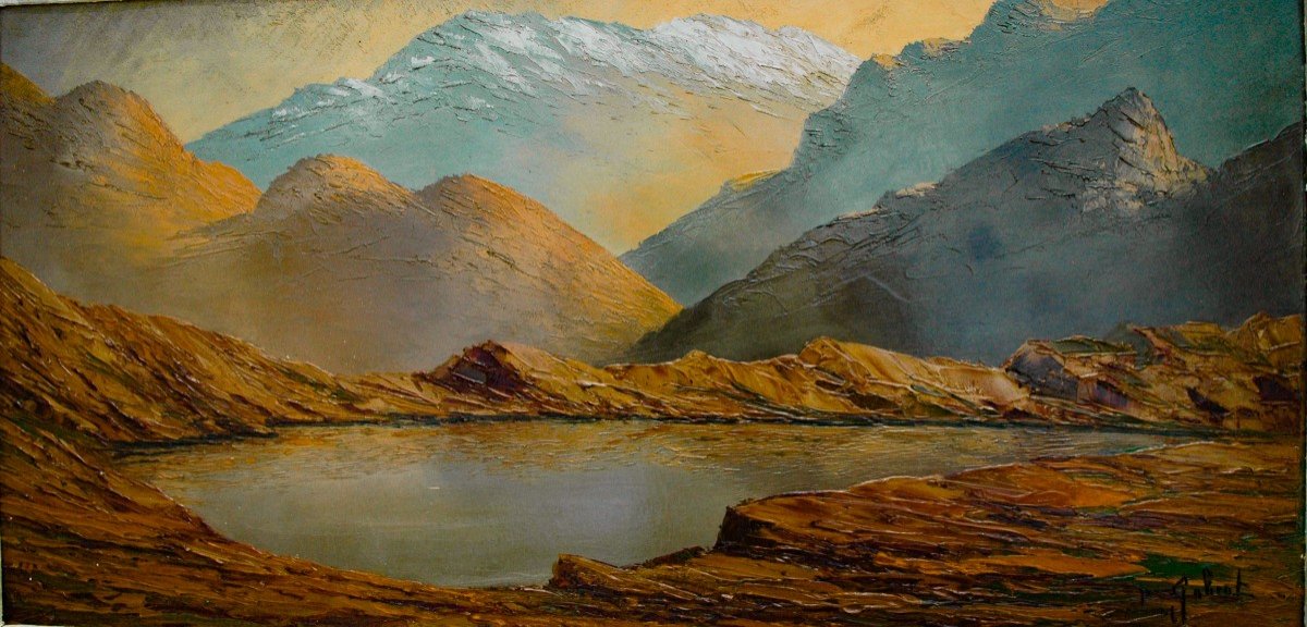 Paul Gobert 1891-1963 Lac Bernard Dans Le Massif De Belledonne-photo-2
