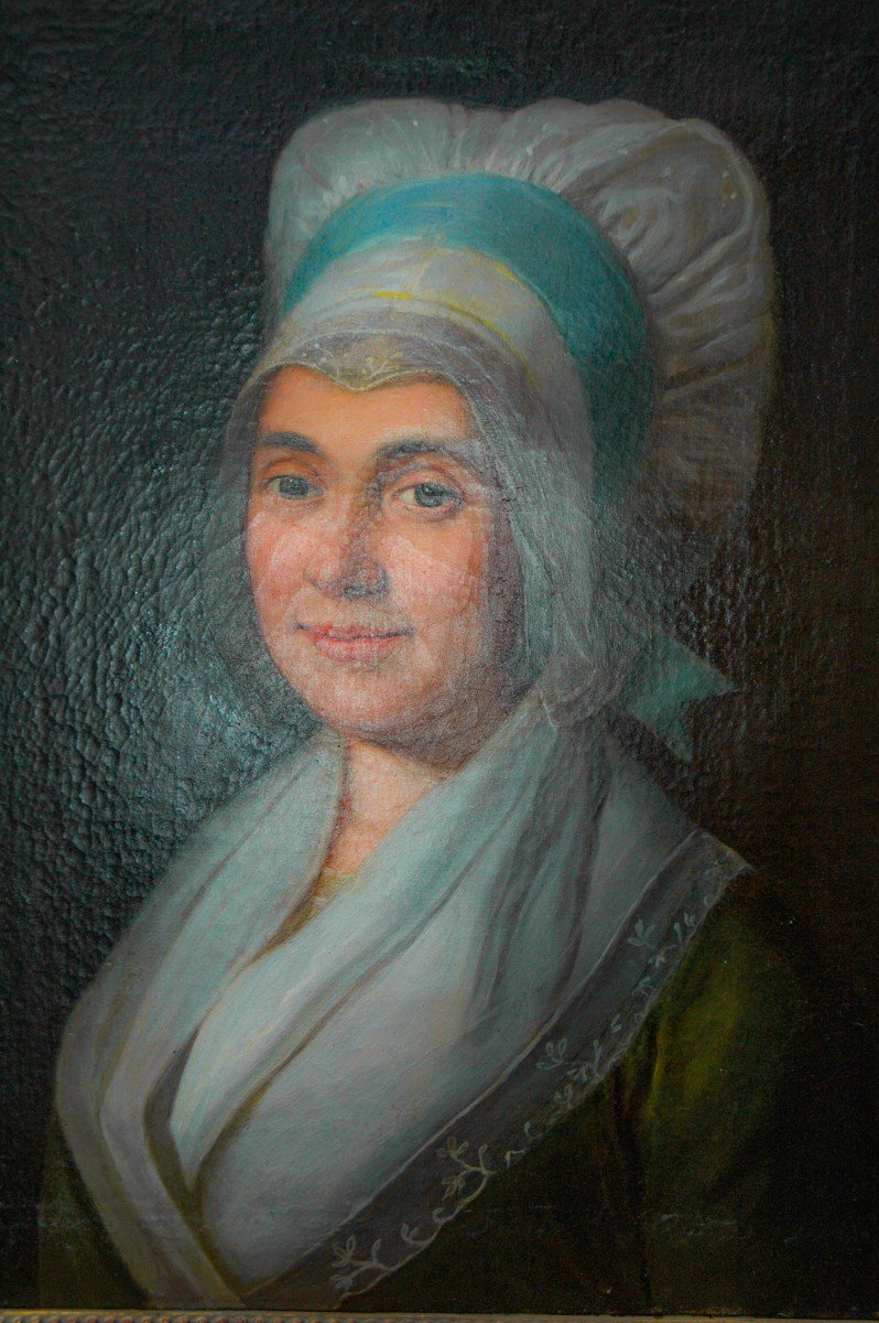 Portrait Femme XVIIIème élégante à La Coiffe-photo-2