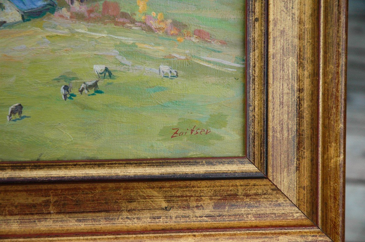Tableau Hst Montagne Des Pyrénées De Sergueï Zaïtsev Peintre Russe-photo-3