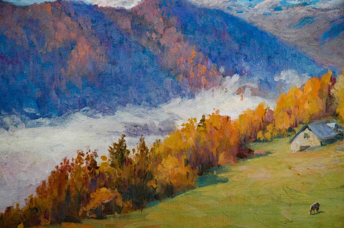 Tableau Hst Montagne Des Pyrénées De Sergueï Zaïtsev Peintre Russe-photo-5