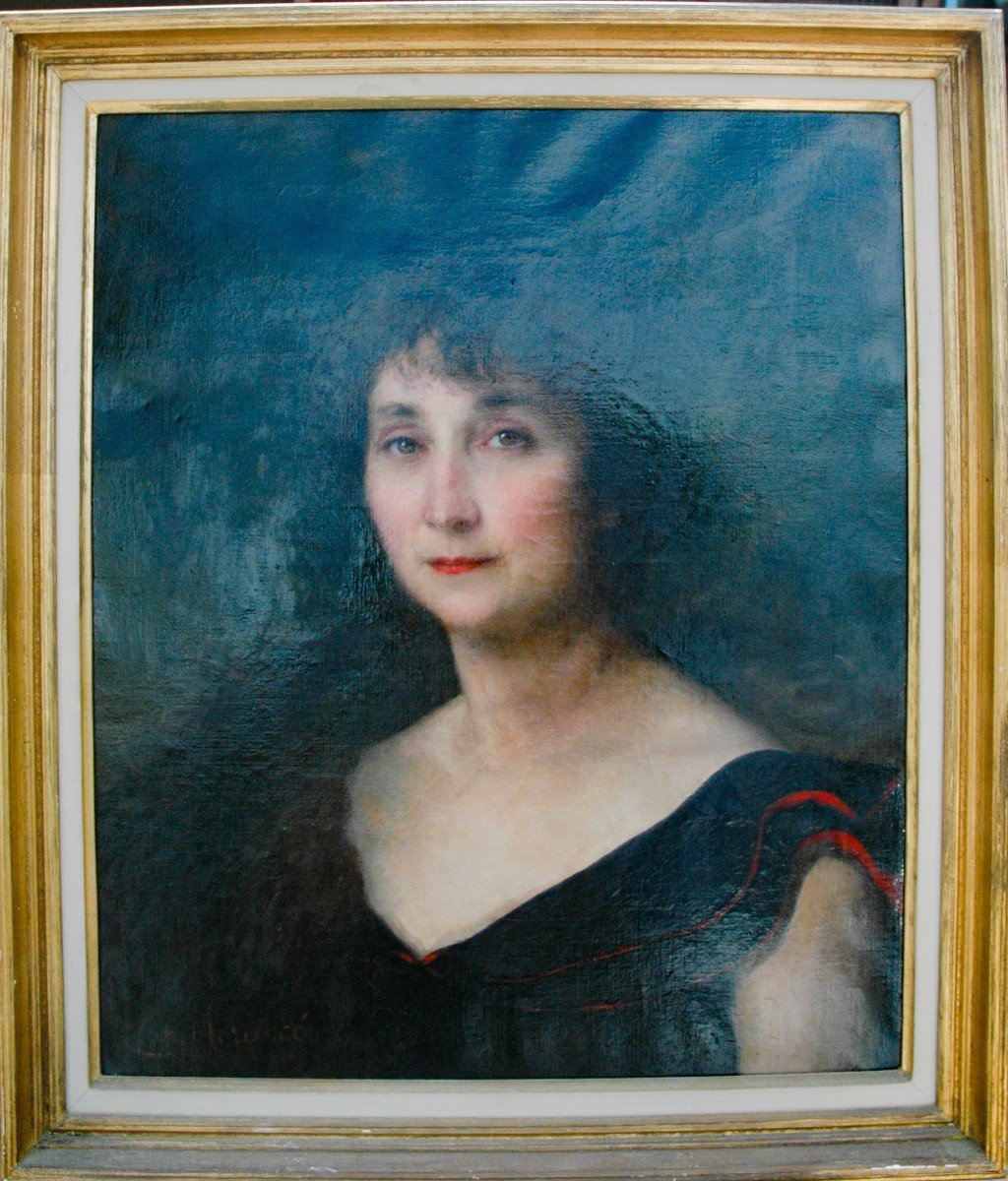 Tableau Portrait Femmexix Huile Sur Toile Signée Charles Morance-photo-4