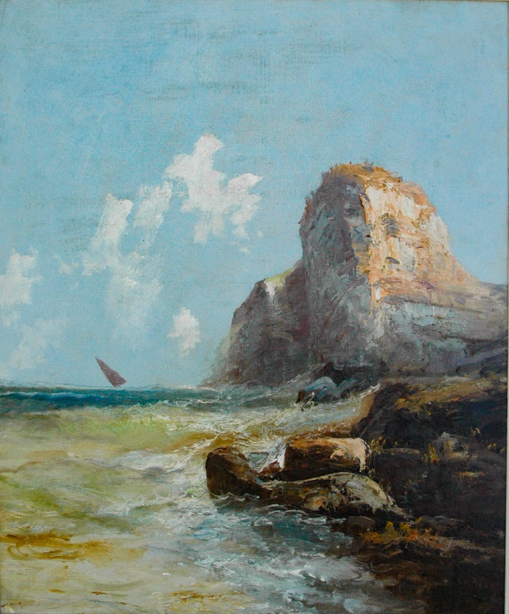 Tableau XIX HST Marine signé Emile GODCHAUX-photo-4