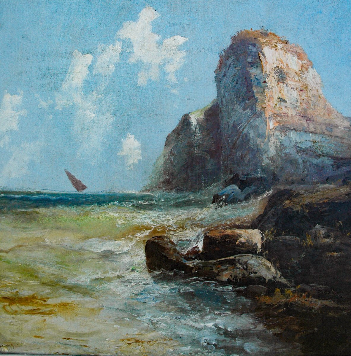 Tableau XIX HST Marine signé Emile GODCHAUX-photo-2