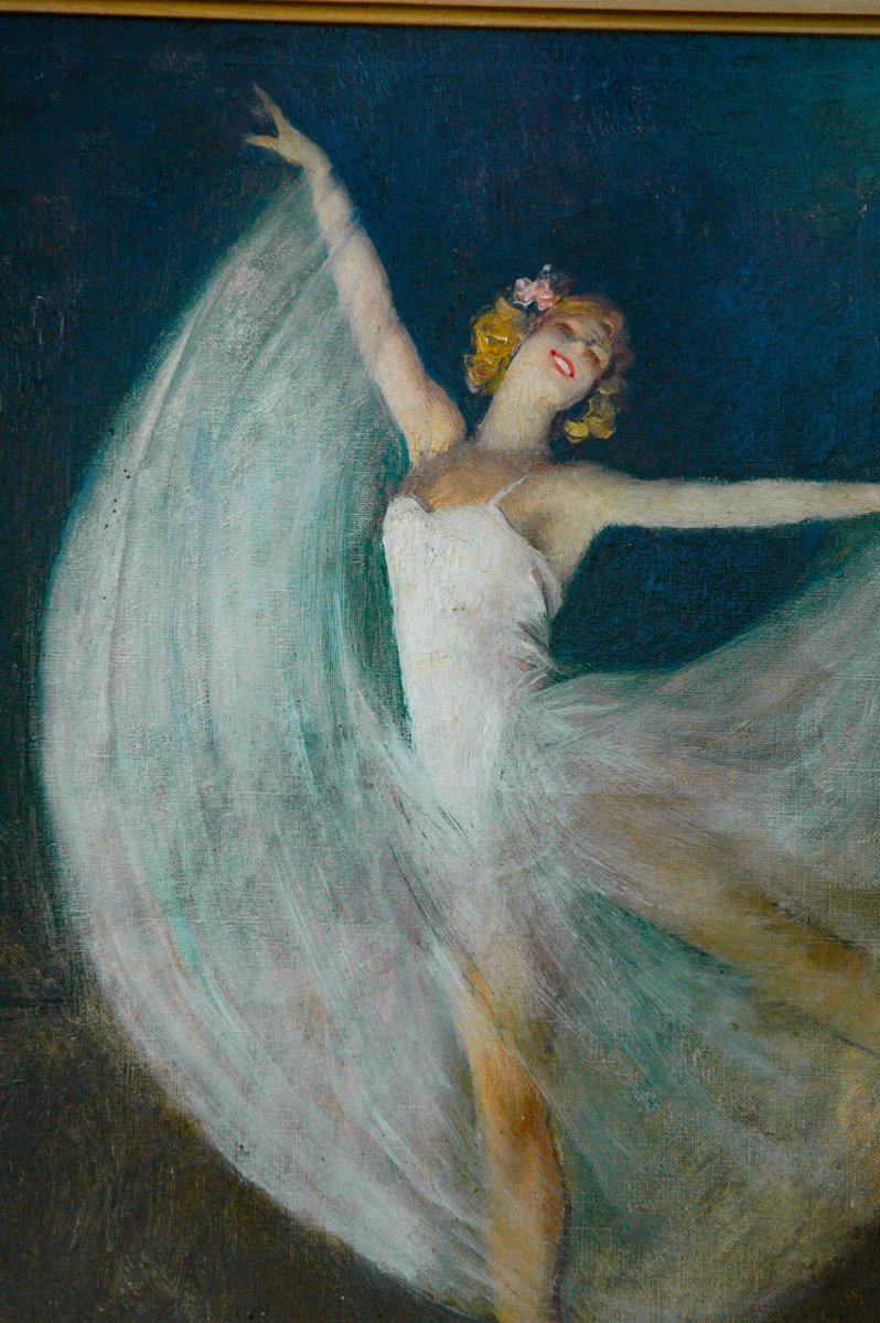 Tableau fin XIX 2 huiles sur toiles formants un pendants "Les ballerines" signées Léon GALAND-photo-2