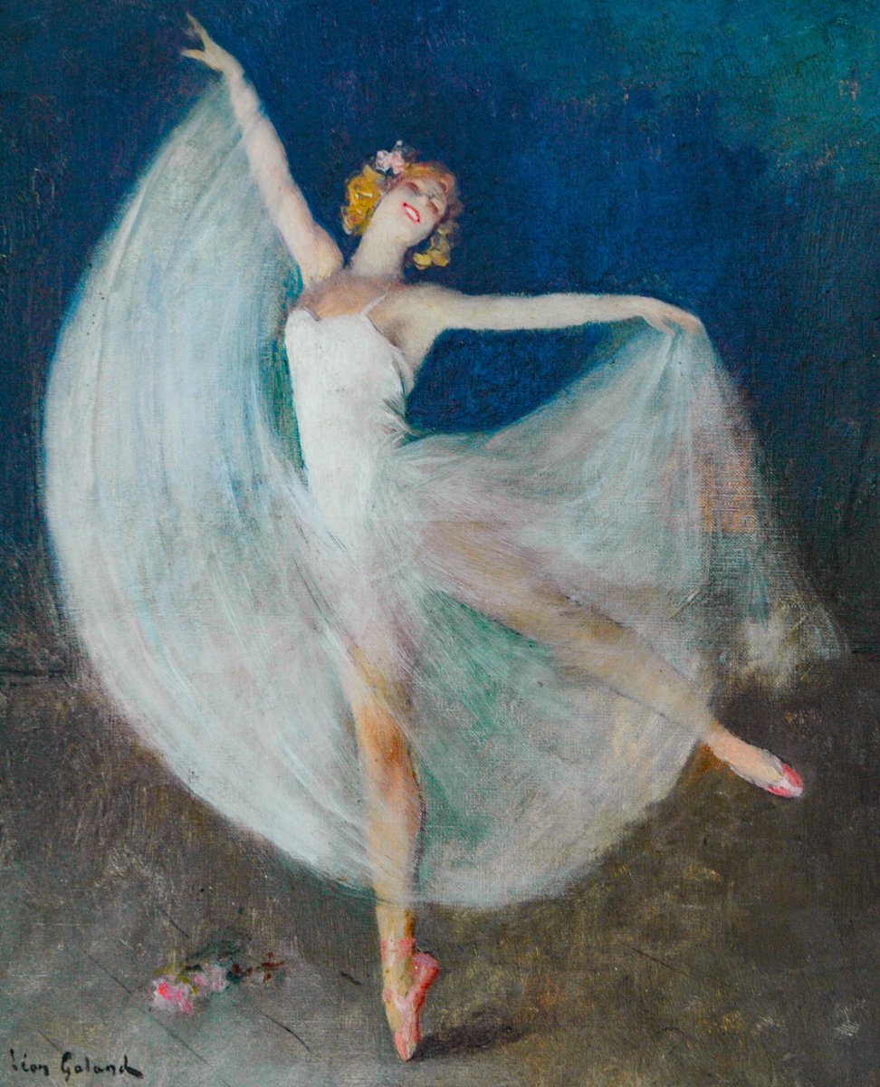 Tableau fin XIX 2 huiles sur toiles formants un pendants "Les ballerines" signées Léon GALAND-photo-6