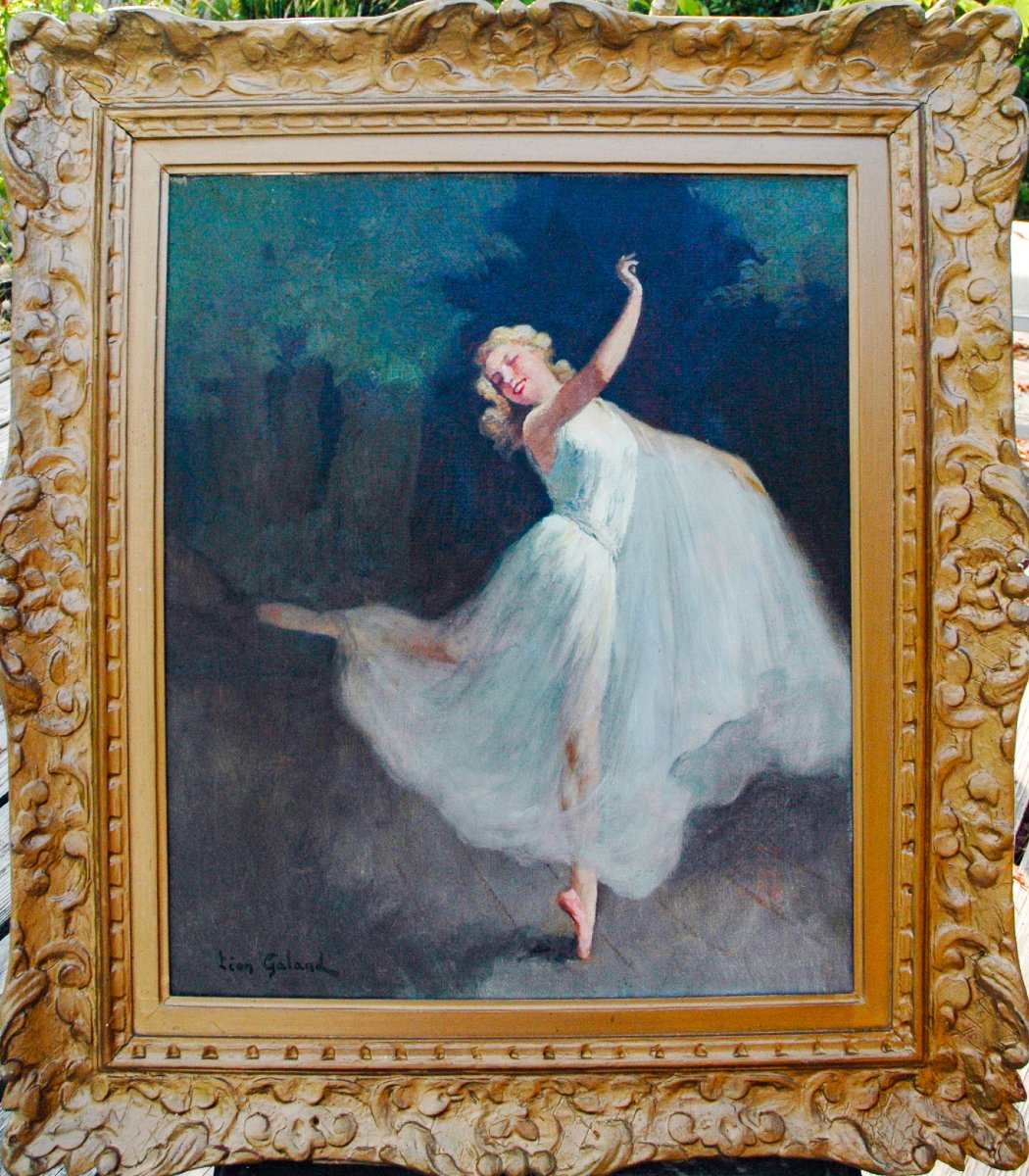 Tableau fin XIX 2 huiles sur toiles formants un pendants "Les ballerines" signées Léon GALAND