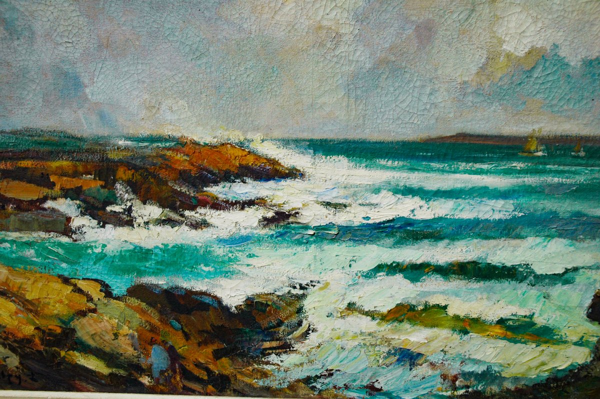 Plate XIX: Oil On Canvas, Seascape, Signed By Lucien-victor Delpy-photo-2