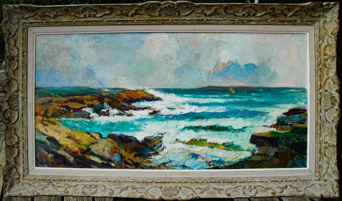 Plate XIX: Oil On Canvas, Seascape, Signed By Lucien-victor Delpy-photo-4