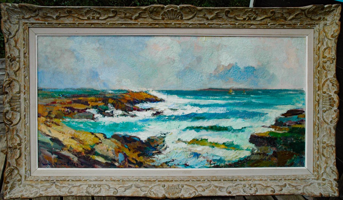 Plate XIX: Oil On Canvas, Seascape, Signed By Lucien-victor Delpy