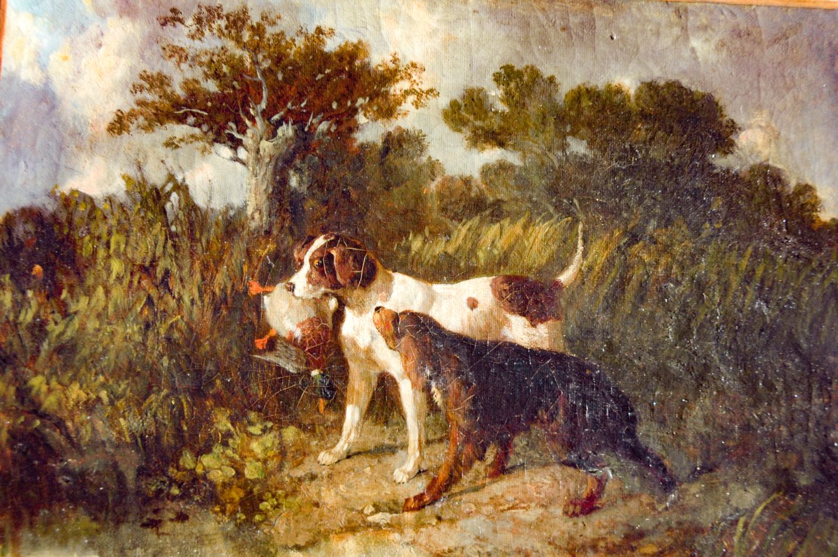Hst XVIII Painting: Hunting Dogs -photo-4