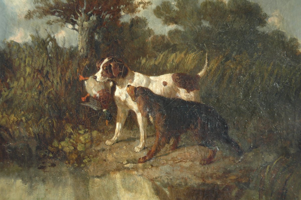 Hst XVIII Painting: Hunting Dogs -photo-2