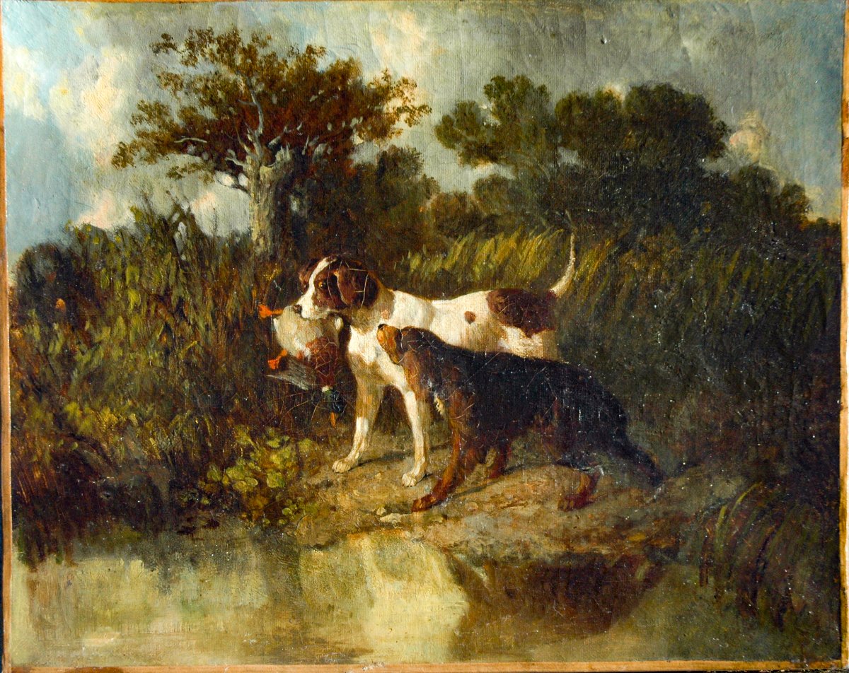 Hst XVIII Painting: Hunting Dogs 