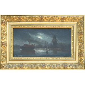 Marine Painting XIX Oil On Canvas By Paul Seignon 1820-1890