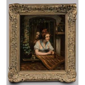 Berthier Jean-antoine XIX Two Women At The Window