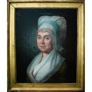 Portrait Femme XVIIIème élégante à La Coiffe