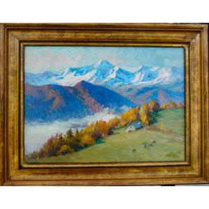 Tableau Hst Montagne Des Pyrénées De Sergueï Zaïtsev Peintre Russe