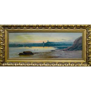 Tableau XIX HST Marine "orientaliste" non signé