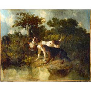 Hst XVIII Painting: Hunting Dogs