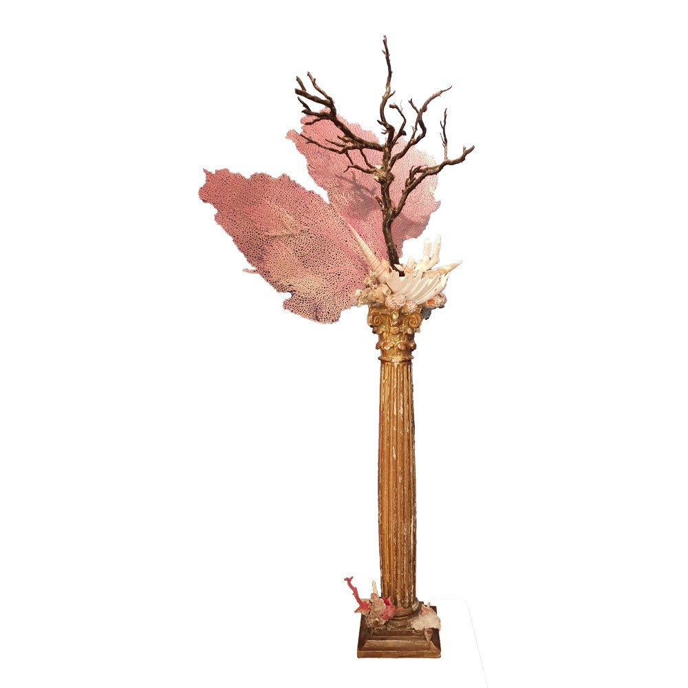 Livasia Colonne En Bois De Bali Antique Fait Main – Piédestal Décoratif Durable 100 Cm, Style Ethnique Exotique Marron