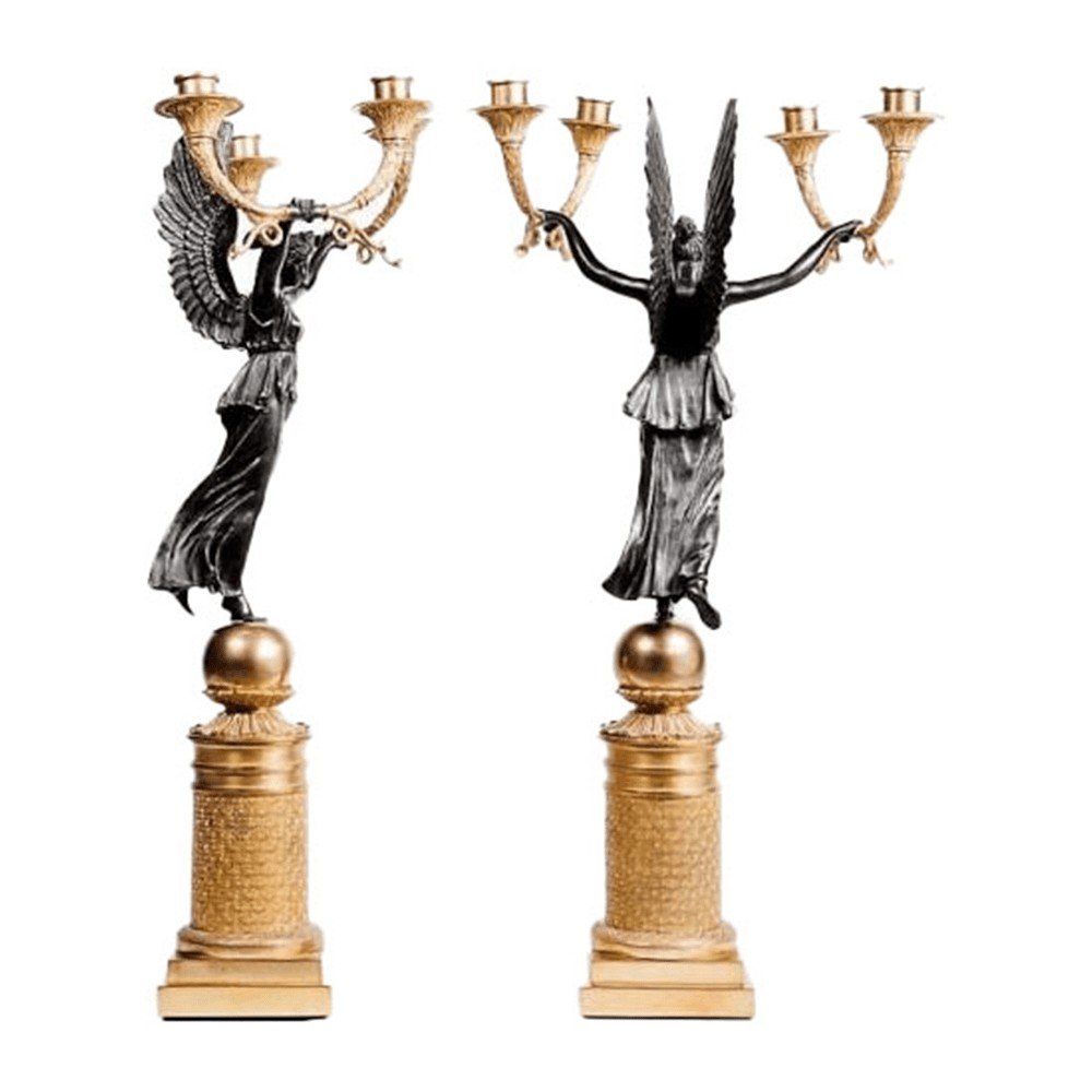 Empire Candlesticks In Bronze-photo-3