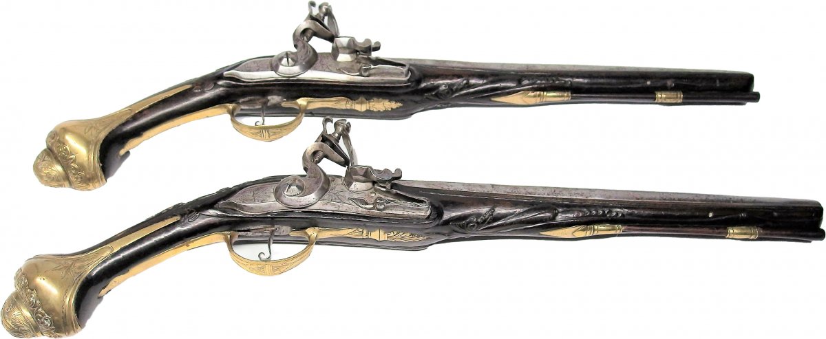 Pair Of Turkish Guns Duel Of The 18th Century